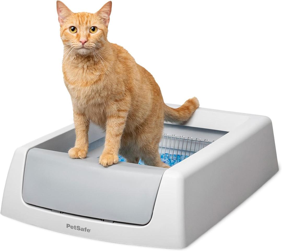 PetSafe ScoopFree Crystal Classic Self-Cleaning Litter Box System Automatic Cat Litter Box - Advanced Odor Control Includes Disposable Crystal Litter Tray Up to 30 Days of Hands-Free Cleaning