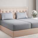 Split King Size 5 Piece Sheet Set - Comfy Breathable & Cooling Bed Sheets Set - Hotel Luxury Bedding for Women, Men, Kids, Teens, Boys & Girls - Deep Pockets and Wrinkle Free - Oeko-Tex - Steel Blue