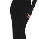 BTFBM One Shoulder Long Sleeve Dress for Women 2025 Bodycon Ruched Night Out Formal Maxi Fall Wedding Guest Dresses, Black, Medium