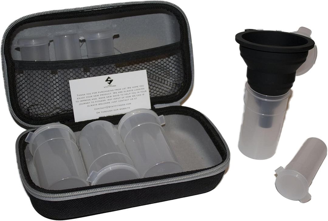 Powdered Supplement Case (Gray) - Portable Protein Powder Supplement Container - BPA Free