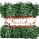 10M/33Ft Christmas Garland Christmas Decorations, Green Outdoor Garland for Christmas Decor, Unlit Fluffy Twist Christmas Tree Garland for Stairs Railing, Staircase, Fireplace, Window, Door, Holiday