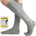 Ailaka Medical 15-20 mmHg Zipper Compression Socks Women Men (Small/Medium (1 Pair), Gray)