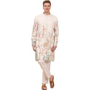 Pro-Ethic Style Developer Mens Indian Traditional Cotton Kurta Sets, Men Kurta Set Indian Wedding Dress (A-125) XX-Large, Orange