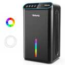 Dehumidifier for Home 1000 sq.ft - Small Quiet Dehumidifier with Auto Shut Off, Aromatherapy, 3 Gear Timer, Sleep Mode, 7-Color LED Light, Drain Hose for Bedroom, Bathroom, Basement, RV(Matte Black)