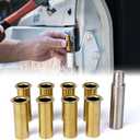 Brass Door Pin Guides & Hinge Liners Compatible with 07+ Jeep JK JL JT 8PC | Rust Resistant, Direct Replacement