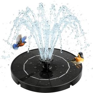 3.5W Solar Fountain for Bird Bath, Solar Water Fountain Outdoor with 6 Nozzles & 4 Fixed Rods, Solar Fountain Pump Water Pump for Garden, Pond, Fish Tank, Pool
