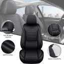 DHAEY Car Seat Covers for Volvo XC90 2003-2025, Luxury Breathable Seat Cover, Nappa Leather, Wear-Resistant, Anti-Slip, Quick Installation, 5PCS Full Set, Black