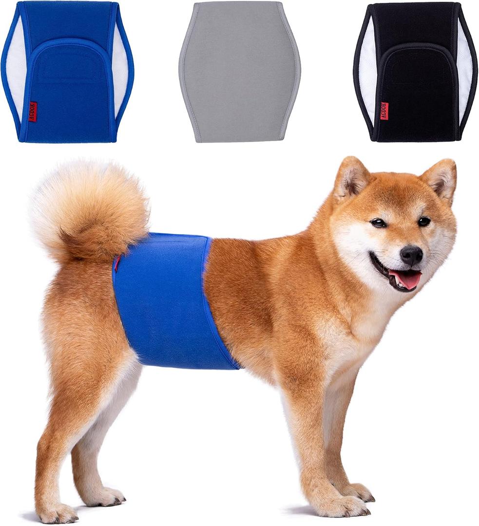 Dog Diapers Male, ACDOK Reusable Belly Bands for Male Dogs Wraps Upgrade Durable Delly Diapers for Dogs (Pack of 3) (X-Small (Pack of 3))