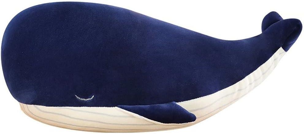 MUPI Whale Stuffed Animals Plush Pillow 4 Size Cute Soft Cotton Plushies Pillows Kawaii Blue Whale Toy Gifts for Kids Boys Girls Adults (Blue, 10 Inch)