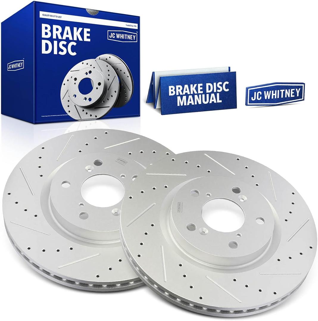 JC Whitney Front Drilled & Slotted Brake Rotors - 12.60 inch (320.00 mm)