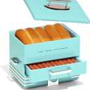 Nostalgia Extra Large Diner-Style Steamer, 20 Hot Dogs and 6 Bun Capacity, Perfect for Breakfast Sausages, Brats, Vegetables, Fish, Aqua