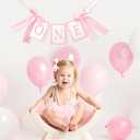 Girls 1st Birthday Decorations - Pink Bow High Chair Banner, Bow First Birthday Photo Props, Pink Bow Cake Smash Party Decorations, Sweet One Birthday Highchair Banner(Pink Bow HighChair Banner)