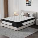 12 Inch Queen Mattress Individually Wrapped Coil Hybrid, Cooling Knitted Cover & Ventilated Foam, Medium Soft with Targeted Body Support, Certified Fire-Resistant, Bed in a Box