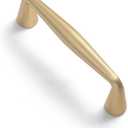 Goo-Ki Brushed Brass Zinc Alloy Cabinet Handles - 3''(76mm) Hole Center Affordable Luxury Cabinet Pull Hardware for Bedroom, Kitchen, 6 Pack