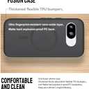 for Google Pixel-9a Case: Translucent Matte Magnetic Phone Cover, Military-Grade Shockproof with Screen Protector, for MagSafe, Anti-Fingerprint & Reinforced Bumpers - Onyx Black