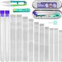 UOOU 102 Pcs Beading Needles, Beading Needles for Seed Beads, Size 10-12 Extra Straight Fine Seed Beads Needles for Embroidery Jewelry Making