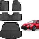 Floor Mats and Cargo Liner for 2014-2019 Toyota Corolla All Weather TPE Rubber Black (for 14-19 Toyota Corolla Floor Mats+Cargo Liner)