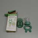 Haakaa Baby Fruit Food Feeder & Mini Freezer Nibble Tray Combo, Breastmilk Popsicle Molds for Cooling Relief, BPA Free Silicone Feeder for Safe Infant Self Feeding, 4 Month+ (Pea Green)