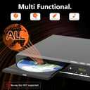 DVD Player for TV with HDMI, Region FreeCD Player for Home, Plays All Regions and Formats, Mini DVD Player with USB, Remote, HDMI and RCA Cables Included