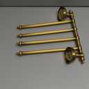 LALAFINA 4-Tier Swivel Towel Rack 10.6x9.8in Space Saving Wall Mounted Towel Holder Swinging Bar for Bathroom, Kitchen