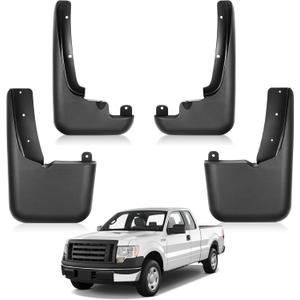 BDFHYK Mud Flaps Splash Guards PP and TPO Material Mudguards Mudflaps Compatible with f250 f350 1999-2010 with Easy to Clean Fender Flares, 4 PCS