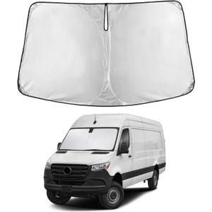 EcoNour Windshield Sunshade Compatible for Freightliner/Mercedes Benz Sprinter 2007-2024 2025 2026, Sun Visor for Front Windshield & Window Sun Shade Cover, UV Heat Protector, Car Accessories