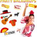 Spain Photo Booth Props, 37pcs Spanish Photo Booth Props, Htabiol Spanish Party Decorations, Spain Decorations for Birthday, Suit for Flamenco Party, Flamenco Theme Birthday, Fiesta Espaa