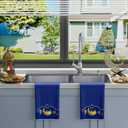 XCHI Blue Golden Castle Lantern Stars and Moons Ramadan Kareem Kitchen Towels Dish Towels 18x26 Inch Home Decorations Hand Towels Set of 2 Drying Dishcloth