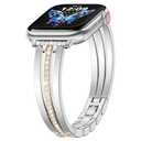 KOREDA Slim Gold Band Compatible for Apple Watch Band 38mm 40mm 41mm 42mm 44mm 45mm 46mm 49mm Series 11 10 9 8 7 SE Ultra Women, Thin Metal Dressy Jewelry Bracelet with Bling Diamond for iWatch Series 6/5/4/3/2/1