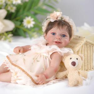 Realistic Reborn Baby Dolls-20Inch Cute Smiling Reborn Baby Doll (Vinyl) with Accessories for Age 3+ Years Old Gift and Collectible