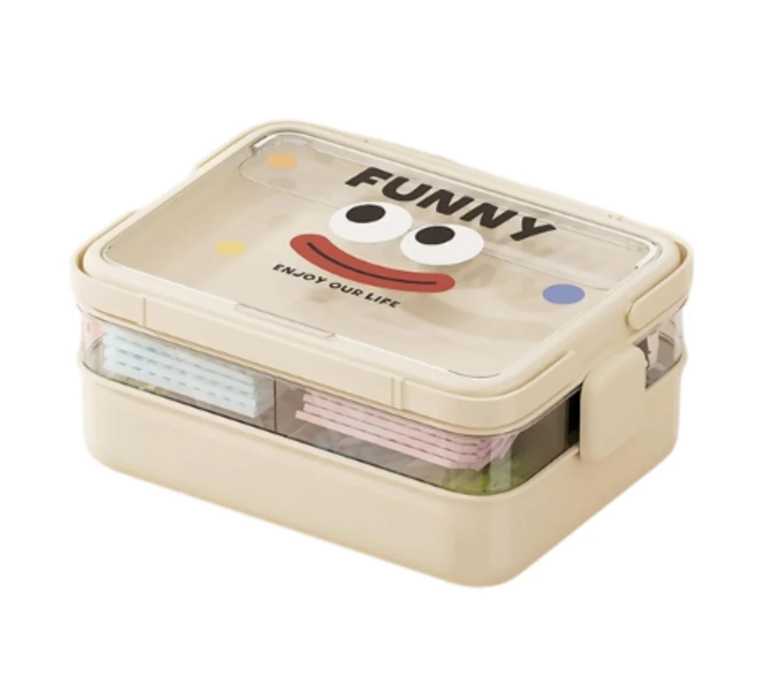 Plastic Storage Organizer for Kids Child Toy Stackable Containers with Lids Bins 3 Layers Adjustable Compartments Building Blocks Chest Case (Cream, Medium 3 Tiers)