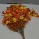 INSPRING Artificial Fall Flowers for Outdoors Decoration, 2Pcs Fake Fall Light Orange & Yellow Hanging Flowers, Faux Autumn Decor for Porch Patio Balcony Planter, Realistic Arrangement