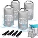 KEOHOLI 4 Packs Universal Pool Step Weights 500D PVC 10L Waterproof Bags for Swimming Pool Ladder Weights Above Ground Pools Sand Bags Pool Stair Weights for Pool Steps, Easy&Quick Fill Sand (Grey)
