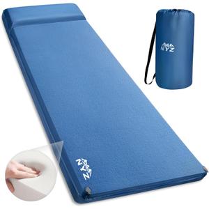 NYZ Self Inflating Sleeping Pad for Camping 3.1" Ultra-Thick Memory Foam Camping Mattress 20s Quick Inflation Camp Mat with Pillow Waterproof 4-Season for Camping Travel Tent Car