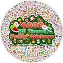 Puffy Stickers for Kids Toddlers,Christmas 3D Sticker Variety Pack, 4000+ Unique Cute Christmas Sticker,80 Different Sheets Kid-Stickers Bulk, Mini Party Favor for Girls Boy Gifts,Teachers Reward Gift
