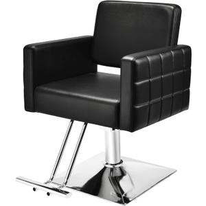 Apllamo Barber Salon Chair for Barbershop - Load Weight 330 Lbs,Heavy Duty Hydraulic Pump Height Adjustable,360Swivel with Footrest,Soft Leather with Armrest,Salon Spa,Hair Styling Stylist (Black)