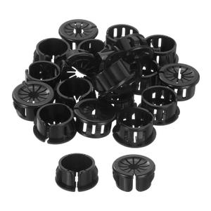 uxcell 30Pcs Cable Grommets, Snap Bushing Grommet for Holes with 0.75"(19mm) Mounting, Petal-Shaped Buckle Round Nylon Cable Desk Grommet for Cables and Cords Management, Black