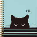 OXW Cat Notebook - Cat Gifts for Cat Lovers, Cat Journal Notebook for Girls, Cat Lady Gifts, Blue College Ruled Hardcover Spiral Notebook 5.5 x 8.3