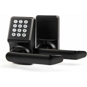 Keyless Entry Door Lock with Handle  IC Card and Antipeep Password  Easy Installation for Home, Hotel  Matte Black