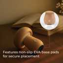 Mushroom Lamp, Rechargeable Touch Control Mushroom Night Light, Portable Dimmable Wooden Lamp for Kids Room, Bedroom, 3.9" H