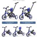 besrey 5-in-1 Toddler Tricycle with Push Handle, Grow with Me Kids Trike for 1-3 Years, Balance Bike & Tricycle, Adjustable Parent Steering, Safety Seat with Backrest