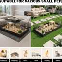 PAWING 12 Panels Small Animal Playpen with Waterproof Mat - Durable Metal Wire Yard Fence for Guinea Pigs, Kittens, Puppies, Hamsters, and Hedgehogs - Indoor & Outdoor Pet Cage