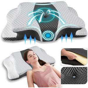 Pain Relief Cervical Pillow for Neck Support,Adjustable Ergonomic Pillow Cozy Sleeping,Odorless Orthopedic Memory Foam Pillows,Contour Bed Pillow for Side Back Stomach Sleeper (Dark Grey)