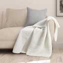 Levtex Home - Mills Waffle - Throw - Cream Cotton Waffle - Throw Size 50 x 60in.