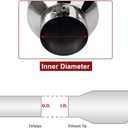 Upower 4" to 10" Exhaust Tip Mirror Polished 4 Inch Inlet 10 Inch Outlet Exhaust Tailpipe 18" Length Bolt-On 45 Degree Angle Cut Tail Pipe