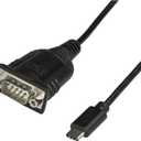 StarTech.com USB C to Serial Adapter Cable 16" (40cm) - USB Type C to RS232 (DB9) Converter Cable - USB-C Serial Cable for PLCs, Scanners, Printers - Male/Male - Windows/Mac/Linux (ICUSB232C)