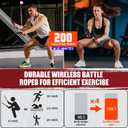 Weighted Ropeless Battle Ropes, Heavy Duty Portable Cordless Battle Ropes for Home Gym with Poster, Workout Exercise Rope for Strength Building, HIIT and Low-Impact Aerobic Training for Men & Women