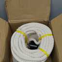 Natural Cotton Craft Rope 1/2 Inch x 100 Feet, 4-Strand Twisted Cotton Ropes, Natural Thick White Soft Rope Cord for Sports, Dcor, Pet Toys, DIY Crafts, Macram & Indoor Outdoor Use