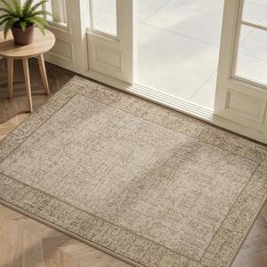 Dirt Trapper Door Mat 32"x 48", Non Slip Washable Doormat,Beige