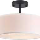 Bargeni Semi Flush Mount Ceiling Light,13 inch Modern 3-Light Ceiling Light Fixture,Black Semi Flush Mount Light Fixture,Flush Mount Lighting for Bedroom,Dinning Room and Hallway